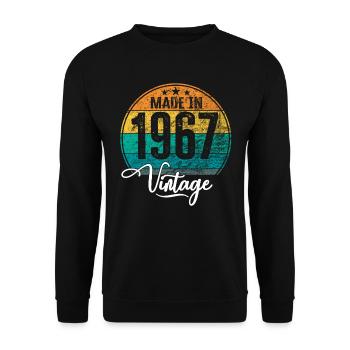 Vintage Made in 1967 Year of birth 1967 Birthday - Unisex Sweatshirt - black - Front - Alina (178cm) & Michal (187cm)