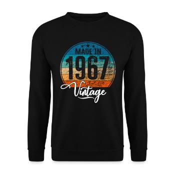 Vintage Made in 1967 Year of birth 1967 Birthday - Unisex Sweatshirt - black - Front - Alina (178cm) & Michal (187cm)