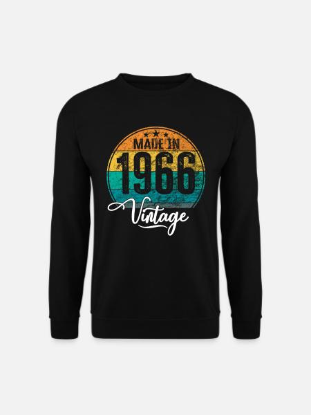 Vintage Made in 1966 Geburtsjahr 1966 Geburtstag - Unisex Pullover - Schwarz