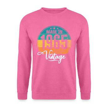 Millésime Fabriqué en 1965 Année de naissance 1965 Anniversaire - Sweat-shirt Unisexe - rose - Devant