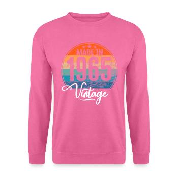 Millésime Fabriqué en 1965 Année de naissance 1965 Anniversaire - Sweat-shirt Unisexe - rose - Devant