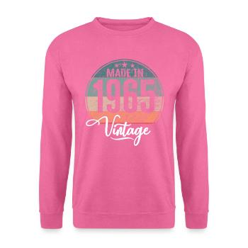Millésime Fabriqué en 1965 Année de naissance 1965 Anniversaire - Sweat-shirt Unisexe - rose - Devant