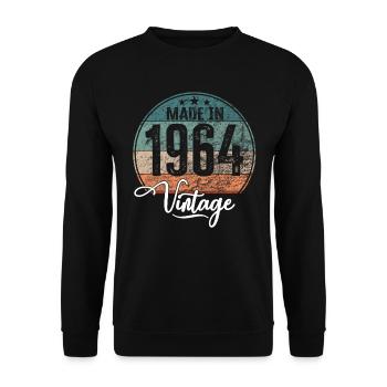 Vintage Made in 1964 Year of birth 1964 Birthday - Unisex Sweatshirt - black - Front - Alina (178cm) & Michal (187cm)