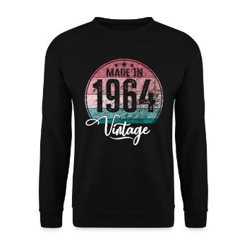 Vintage Made in 1964 Year of birth 1964 Birthday - Unisex Sweatshirt - black - Front - Alina (178cm) & Michal (187cm)