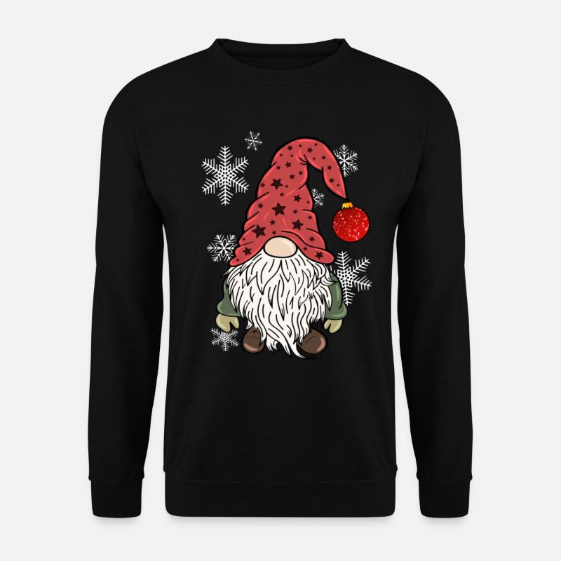 Vintage Gnom Weihnachts Wichtel - Unisex Pullover - Schwarz
