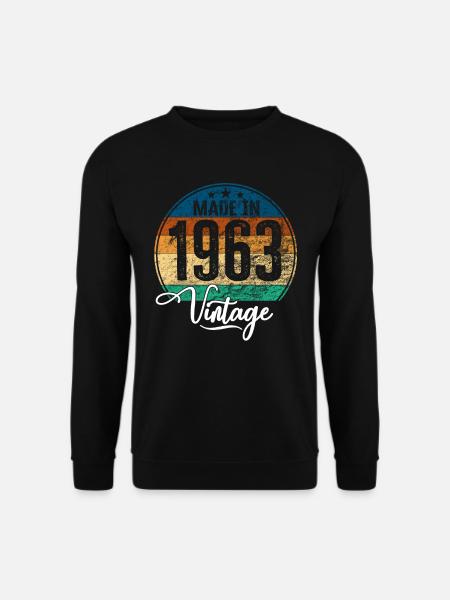 Millésime fabriqué en 1963 Année de naissance 1963 Anniversaire - Sweat-shirt Unisexe - noir
