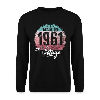 Vintage Made in 1961 Year of birth 1961 Birthday - Unisex Sweatshirt - black - Front - Alina (178cm) & Michal (187cm)