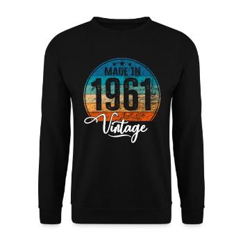 Vintage Made in 1961 Year of birth 1961 Birthday - Unisex Sweatshirt - black - Front - Alina (178cm) & Michal (187cm)