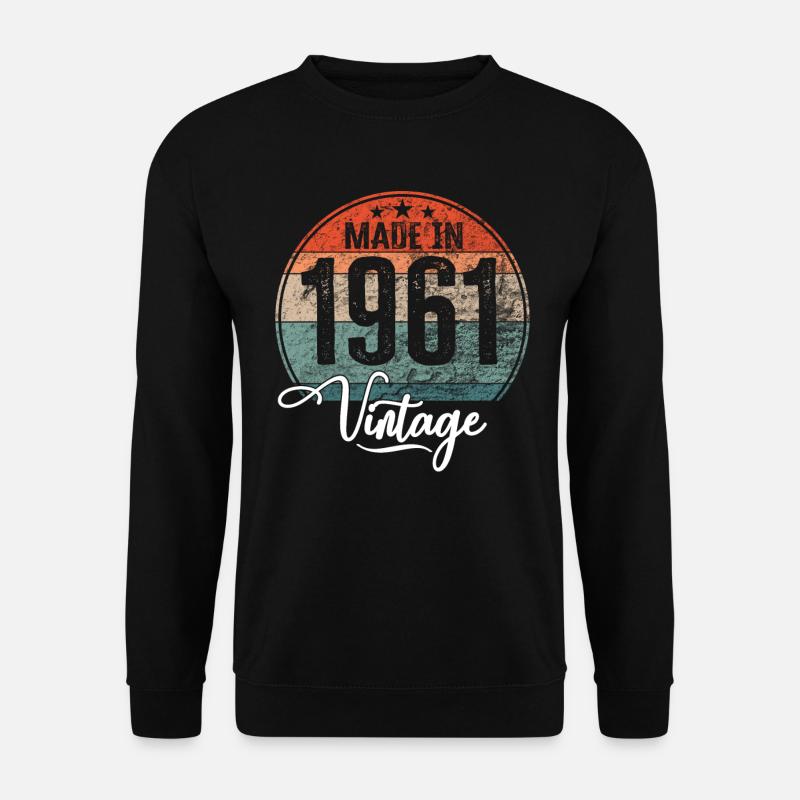 Vintage Made in 1961 Geburtsjahr 1961 Geburtstag - Unisex Pullover - Schwarz
