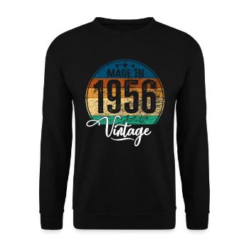 Vintage Made in 1956 Geburtsjahr 1956 Geburtstag - Unisex Pullover - Schwarz - Vorne - Alina (178cm) & Michal (187cm)