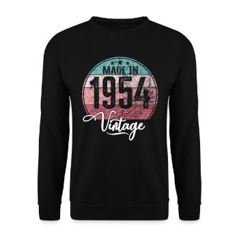 Millésime fabriqué en 1954 Année de naissance 1954 Anniversaire - Sweat-shirt Unisexe - noir - Devant - Alina (178cm) & Michal (187cm)
