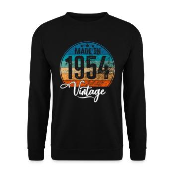 Millésime fabriqué en 1954 Année de naissance 1954 Anniversaire - Sweat-shirt Unisexe - noir - Devant - Alina (178cm) & Michal (187cm)
