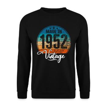 Vintage Fabriqué en 1952 Année de naissance 1952 Anniversaire - Sweat-shirt Unisexe - noir - Devant - Alina (178cm) & Michal (187cm)