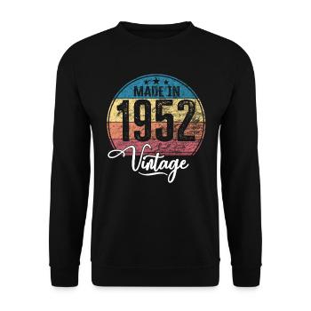 Vintage Fabriqué en 1952 Année de naissance 1952 Anniversaire - Sweat-shirt Unisexe - noir - Devant - Alina (178cm) & Michal (187cm)