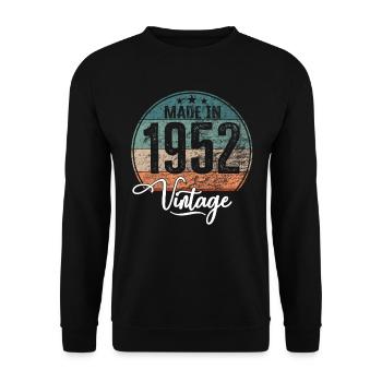 Vintage Made in 1952 Geburtsjahr 1952 Geburtstag - Unisex Pullover - Schwarz - Vorne - Alina (178cm) & Michal (187cm)