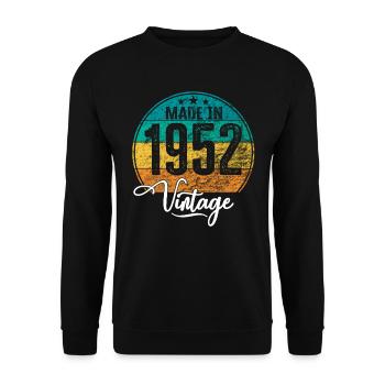 Millésime fabriqué en 1952 Année de naissance 1952 Anniversaire - Sweat-shirt Unisexe - noir - Devant - Alina (178cm) & Michal (187cm)