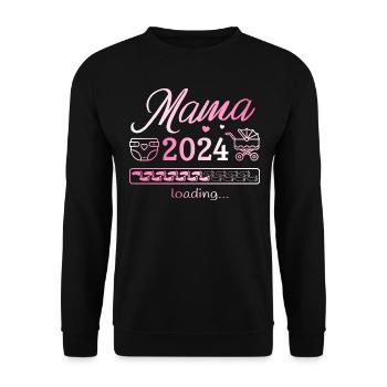 Werdende Mama 2024 Loading Schwanger Mutter - Unisex Pullover - Schwarz - Vorne - Alina (178cm) & Michal (187cm)
