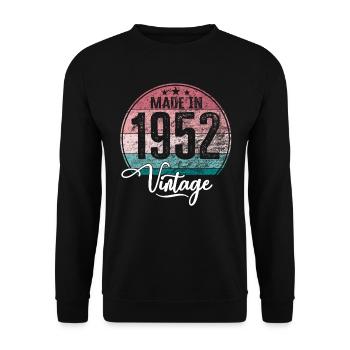 Millésime fabriqué en 1952 Année de naissance 1952 Anniversaire - Sweat-shirt Unisexe - noir - Devant - Alina (178cm) & Michal (187cm)