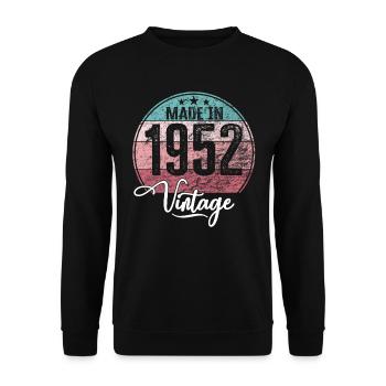 Millésime fabriqué en 1952 Année de naissance 1952 Anniversaire - Sweat-shirt Unisexe - noir - Devant - Alina (178cm) & Michal (187cm)