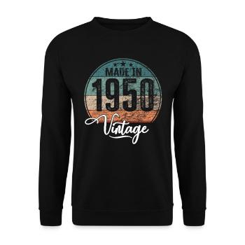 Millésime Fabriqué en 1950 Année de naissance 1950 Anniversaire - Sweat-shirt Unisexe - noir - Devant - Alina (178cm) & Michal (187cm)