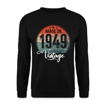 Vintage Made in 1949 Year of birth 1949 Birthday - Unisex Sweatshirt - black - Front - Alina (178cm) & Michal (187cm)