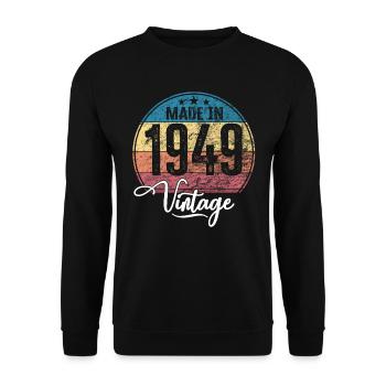 Vintage Made in 1949 Year of birth 1949 Birthday - Unisex Sweatshirt - black - Front - Alina (178cm) & Michal (187cm)