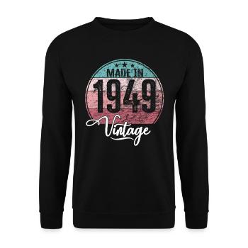 Vintage Made in 1949 Year of birth 1949 Birthday - Unisex Sweatshirt - black - Front - Alina (178cm) & Michal (187cm)