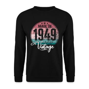 Vintage Made in 1949 Year of birth 1949 Birthday - Unisex Sweatshirt - black - Front - Alina (178cm) & Michal (187cm)