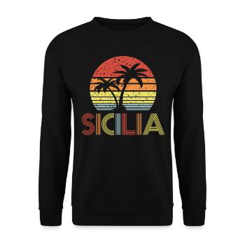 Sicilia - Unisex Pullover - Schwarz - Vorne - Alina (178cm) & Michal (187cm)