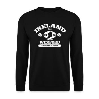 Wexford, Irland. Klassisches irisches Design - Unisex Pullover - Schwarz - Vorne - Alina (178cm) & Michal (187cm)