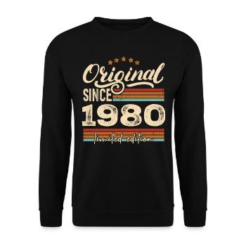 Original 1980 Vintage - Cadeau D’anniversaire 1980 - Sweat-shirt Unisexe - noir - Devant - Alina (178cm) & Michal (187cm)