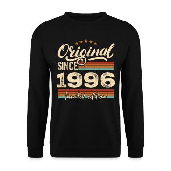 Original 1996 Vintage - 1996 Birthday Gift - Unisex Sweatshirt - black - Front - Alina (178cm) & Michal (187cm)