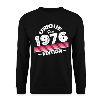 Unique depuis 1976 Edition Anniversaire Millésime 1976 - Sweat-shirt Unisexe - noir - Devant - Alina (178cm) & Michal (187cm)