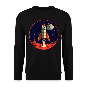 Rocket Launch from Planet Earth - Journey to the Moon - Unisex Sweatshirt - black - Front - Alina (178cm) & Michal (187cm)