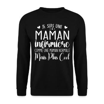Krankenschwester-Geschenk – Ich bin eine Krankenschwester-Mutter - Unisex Pullover - Schwarz - Vorne - Alina (178cm) & Michal (187cm)