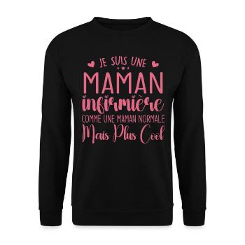 Krankenschwester-Geschenk – Ich bin eine Krankenschwester-Mutter - Unisex Pullover - Schwarz - Vorne - Alina (178cm) & Michal (187cm)