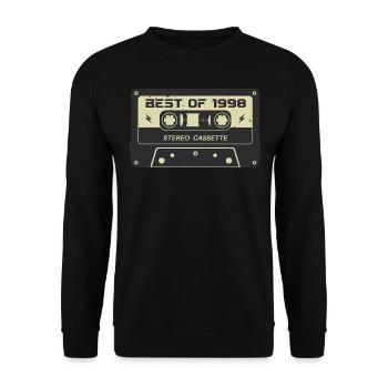Cassette rétro 1998 vintage 1998 anniversaire 1998 - Sweat-shirt Unisexe - noir - Devant - Alina (178cm) & Michal (187cm)