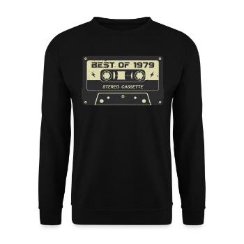Cassette rétro 1979 vintage 1979 anniversaire 1979 - Sweat-shirt Unisexe - noir - Devant - Alina (178cm) & Michal (187cm)