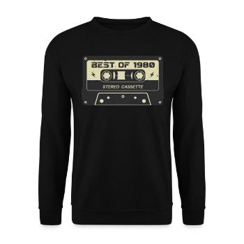 Retro Kassette 1980 vintage 1980 Geburtstag 1980 - Unisex Pullover - Schwarz - Vorne - Alina (178cm) & Michal (187cm)