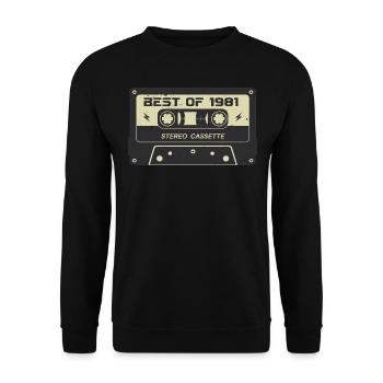 Retro Kassette 1981 vintage 1981 Geburtstag 1981 - Unisex Pullover - Schwarz - Vorne - Alina (178cm) & Michal (187cm)