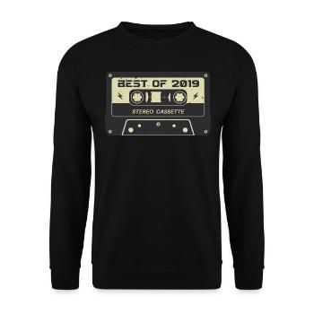 Cassette rétro 2019 millésime 2019 anniversaire 2019 - Sweat-shirt Unisexe - noir - Devant - Alina (178cm) & Michal (187cm)