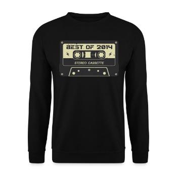 Cassette rétro 2014 millésime 2014 anniversaire 2014 - Sweat-shirt Unisexe - noir - Devant - Alina (178cm) & Michal (187cm)