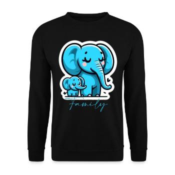 Éléphants - Sweat-shirt Unisexe - noir - Devant - Alina (178cm) & Michal (187cm)