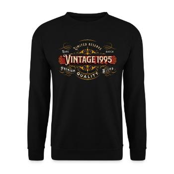 Vintage 1995 Premium Design Gift Idea - Unisex Sweatshirt - black - Front - Alina (178cm) & Michal (187cm)