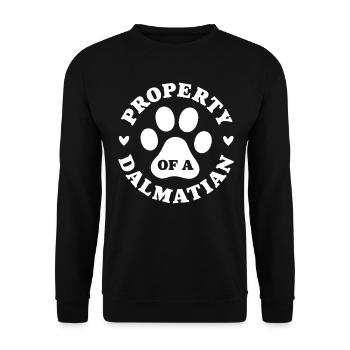 Eigentum eines Dalmatiners - Unisex Pullover - Schwarz - Vorne - Alina (178cm) & Michal (187cm)