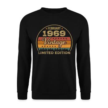 Février 1969, Jubilé 1969, Légendes Février 1969 - Sweat-shirt Unisexe - noir - Devant - Alina (178cm) & Michal (187cm)