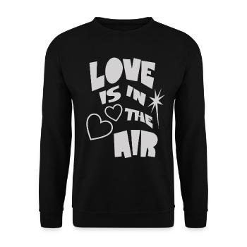 Love Is In The Air - Unisex Pullover - Schwarz - Vorne - Alina (178cm) & Michal (187cm)