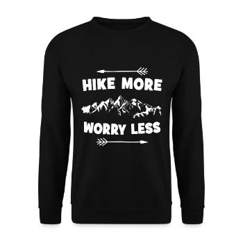 Hike More Worry Less - Hiking Hiking Walking - Unisex Sweatshirt - black - Front - Alina (178cm) & Michal (187cm)
