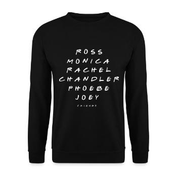 Friends Ross Monica Rachel Chandler Phoebe Joey - Unisex Sweatshirt - black - Front - Alina (178cm) & Michal (187cm)