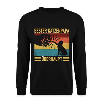 Cat dad cat father cats men gift - Unisex Sweatshirt - black - Front - Alina (178cm) & Michal (187cm)